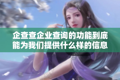 企查查企业查询的功能到底能为我们提供什么样的信息呢