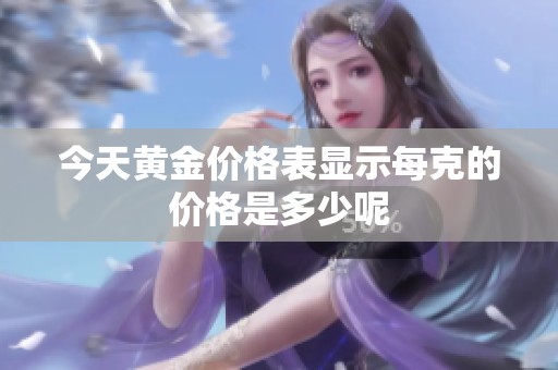 今天黄金价格表显示每克的价格是多少呢