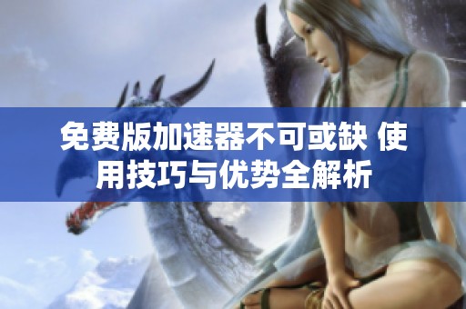 免费版加速器不可或缺 使用技巧与优势全解析