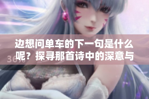 边想问单车的下一句是什么呢？探寻那首诗中的深意与美感。