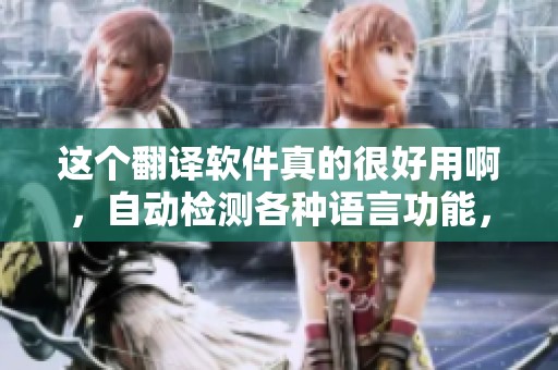 这个翻译软件真的很好用啊，自动检测各种语言功能，来吧来吧，快来体验一下！