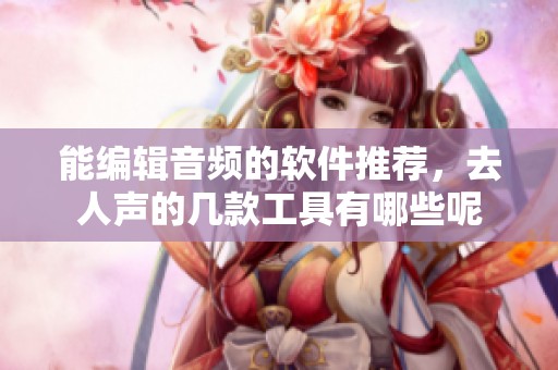 能编辑音频的软件推荐，去人声的几款工具有哪些呢