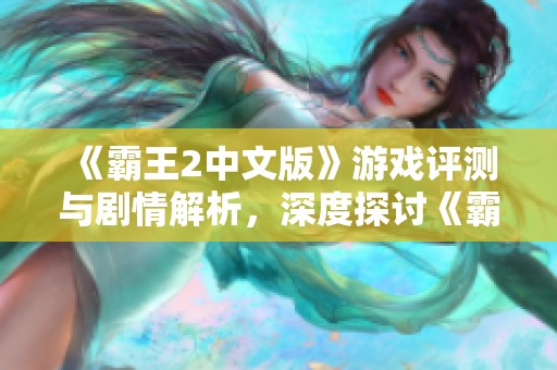 《霸王2中文版》游戏评测与剧情解析，深度探讨《霸王2》精彩内容