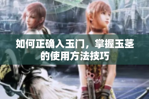 如何正确入玉门，掌握玉茎的使用方法技巧