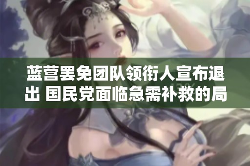 蓝营罢免团队领衔人宣布退出 国民党面临急需补救的局面