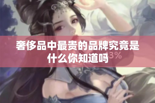 奢侈品中最贵的品牌究竟是什么你知道吗