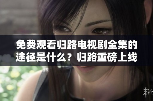 免费观看归路电视剧全集的途径是什么？归路重磅上线，敬请期待！