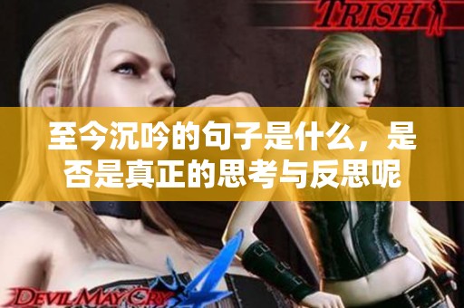 至今沉吟的句子是什么，是否是真正的思考与反思呢