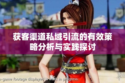 获客渠道私域引流的有效策略分析与实践探讨